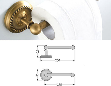 Toilet Roll Holder - Paper Holder - Toilet Roll Holder - Bathroom Accessories - 200 * 72 * 67 mm - Brass - Toilet Paper Holder - Wall-Mounted