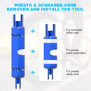 Presta Valve Cores - 10 Pieces - Zinc Alloy - With Extension Wrench - Bicycle Presta Valve Core Removal Kit - Presta Valve Core Replacement Kit - Tire Repair