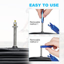 Presta Valve Cores - 10 Pieces - Zinc Alloy - With Extension Wrench - Bicycle Presta Valve Core Removal Kit - Presta Valve Core Replacement Kit - Tire Repair