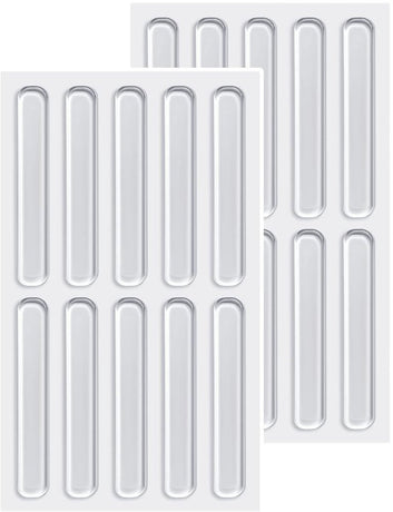 Silicone Bumper Caps - Pack of 20 - Self-Adhesive Buffers - Door Stoppers - Door Buffer - Transparent Bumper Caps - Shock Absorbers - Wall Protection - For Furniture, Doors, Drawers & Glass Tables - 63*10*2 mm