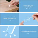 Silicone Bumper Caps - Pack of 20 - Self-Adhesive Buffers - Door Stoppers - Door Buffer - Transparent Bumper Caps - Shock Absorbers - Wall Protection - For Furniture, Doors, Drawers & Glass Tables - 63*10*2 mm