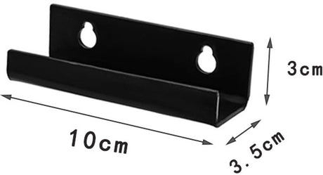 6 pieces - Record holder - Wall mount - 10*3.5*3 cm - Record stand - Record rack - black - Acrylic - Display - Vinyl rack - LP rack
