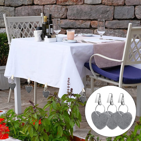 Table Weights - 6 pieces - Heavy Tablecloth Weights - Marble - Tablecloth Weights - Gray