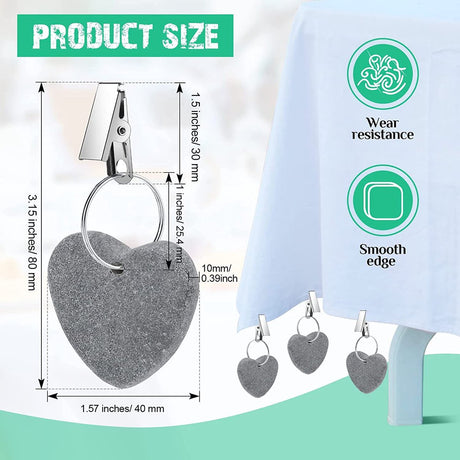 Table Weights - 6 pieces - Heavy Tablecloth Weights - Marble - Tablecloth Weights - Gray