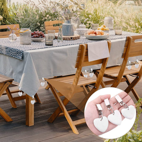 Table Weights - 6 pieces - Tablecloth Weights Heavy - Marble - Tablecloth Weights - White