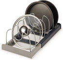 Adjustable Pot Rack - Storage Rack for 7 Pots and Pans - Kitchen Cabinet Organizer Standing - HIP+304 Stainless Steel - Black