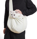 Pet Backpack - Backpack for Cat and Dogs - 40*11*26 cm - Shoulder Carrying Bag - Cat Carrier - Adjustable - For Small Dogs and Cats - For Pets from 5.5-6.5 kg - White - Canvas