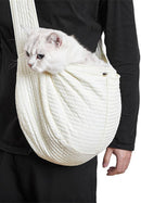 Pet Backpack - Backpack for Cat and Dogs - 40*11*26 cm - Shoulder Carrying Bag - Cat Carrier - Adjustable - For Small Dogs and Cats - For Pets from 5.5-6.5 kg - White - Canvas
