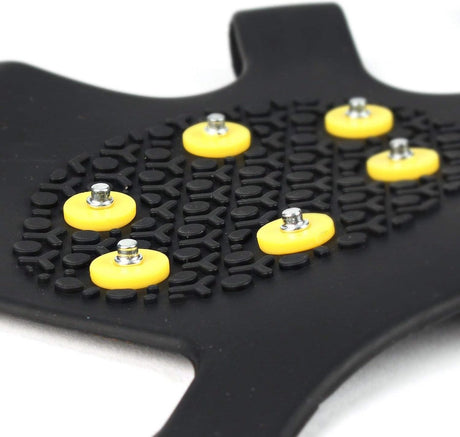 Snow grips over shoes/boots 10 studs Ice Traction Universal Slip on Stretch Fit Snow and Ice, Snow Cleats Crampons Ice Spikes Snow Grips for Winter - M (36-40)