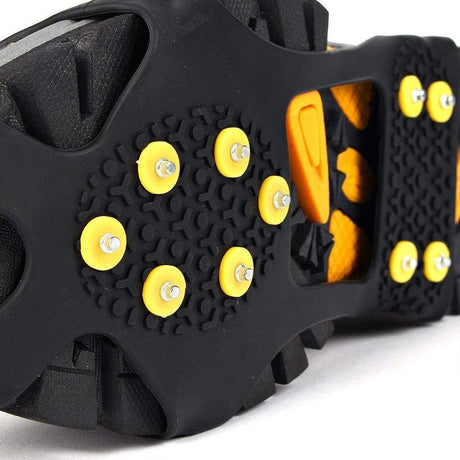 Snow grips over shoes/boots 10 studs Ice Traction Universal Slip on Stretch Fit Snow and Ice, Snow Cleats Crampons Ice Spikes Snow Grips for Winter - M (36-40)