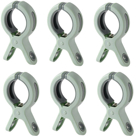 6 Pieces Beach Towel Clips - Plastic Quilt Clips - Clothes Pegs - Large Clothes Peg Towel Pegs - Windproof - Green - For daily laundry, beach towels, bath towels, bed linen and thick clothing