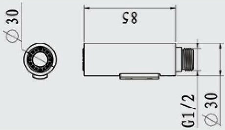 Faucet attachment - 2 functions - Faucet head - Washing dishes - Kitchen faucet - Water saving - Flexible faucet head - Extension rod - Faucet parts - Rotating faucet hose - Faucet nozzle - Sprayer - 1 piece