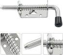 Sliding lock - 2 pieces - Sliding bolt - Gate bolt - Door lock - Bolt - Door bolt - Door lock - Plate bolt - 12.8 cm - No screws - Stainless steel - Silver - For shed gate, garden house door, cupboard