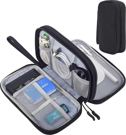 Bag Organizer - Electronics & Accessories Organizer Bag - Cable Organizer Bag - Storage Bag for Cables, Electronics and Accessories - Organizer - Black - 19.5*11*5.5cm - Polyester