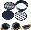 Adjustable plastic garden sieve - 4 in 1 - 12 cm - Compost sieve - Sand sieve - Round - Black - for domestic plants