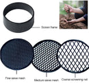 Adjustable plastic garden sieve - 4 in 1 - 12 cm - Compost sieve - Sand sieve - Round - Black - for domestic plants
