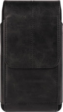 Phone Bag - Black - 15.5*8*2cm - PU Leather - For 6.1 Inch Mobile Phones - With Belt Clip - With Credit Card Slot - Phone Holder Belt Men - Waist Bag - Outdoor Belt Bag - Suitable for Hiking/Outdoor Sports