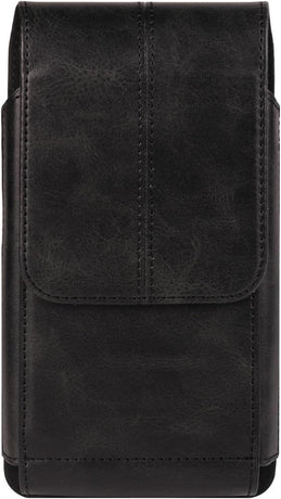 Phone Bag - Black - 15.5*8*2cm - PU Leather - For 6.1 Inch Mobile Phones - With Belt Clip - With Credit Card Slot - Phone Holder Belt Men - Waist Bag - Outdoor Belt Bag - Suitable for Hiking/Outdoor Sports