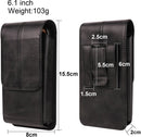 Phone Bag - Black - 15.5*8*2cm - PU Leather - For 6.1 Inch Mobile Phones - With Belt Clip - With Credit Card Slot - Phone Holder Belt Men - Waist Bag - Outdoor Belt Bag - Suitable for Hiking/Outdoor Sports
