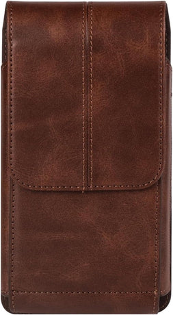 Phone Bag - Brown - 15.5*8*2cm - PU Leather - For 6.1 Inch Mobile Phones - With Belt Clip - With Credit Card Slot - Phone Holder Belt Men - Waist Bag - Outdoor Belt Bag - Suitable for Hiking/Outdoor Sports