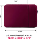 Laptop sleeve - 13 inch - 2-piece - Laptop bag - Suitable for 13 inch laptop - with extra case - Red