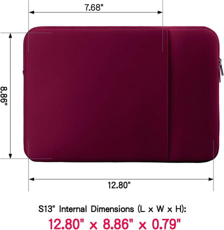Laptop sleeve - 13 inch - 2-piece - Laptop bag - Suitable for 13 inch laptop - with extra case - Red