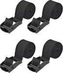4 pieces - Tension straps - Lashing straps - Fastening straps - 25 MM * 1.5 meters long - Polyester fibers - Black - with buckle - adjustable - for vans, bicycles, trailers, luggage