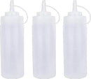 3 pieces - 360 ml - Squeeze bottle - dosing bottle - sauce bottles - Squeeze bottle for garnish, sauce or batter - sauce bottle - Garnish bottle - plastic - white - with spout cap - 6*6*20cm