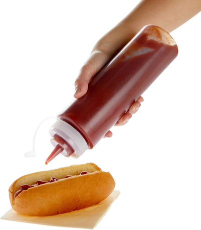 3 pieces - 360 ml - Squeeze bottle - dosing bottle - sauce bottles - Squeeze bottle for garnish, sauce or batter - sauce bottle - Garnish bottle - plastic - white - with spout cap - 6*6*20cm