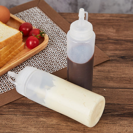 3 pieces - 360 ml - Squeeze bottle - dosing bottle - sauce bottles - Squeeze bottle for garnish, sauce or batter - sauce bottle - Garnish bottle - plastic - white - with spout cap - 6*6*20cm