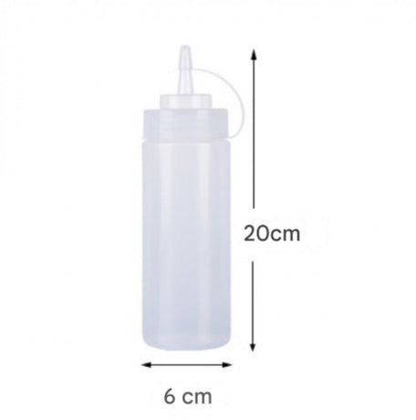 3 pieces - 360 ml - Squeeze bottle - dosing bottle - sauce bottles - Squeeze bottle for garnish, sauce or batter - sauce bottle - Garnish bottle - plastic - white - with spout cap - 6*6*20cm
