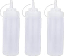 3 pieces - 360 ml - Squeeze bottle - dosing bottle - sauce bottles - Squeeze bottle for garnish, sauce or batter - sauce bottle - Garnish bottle - plastic - white - with spout cap - 6*6*20cm