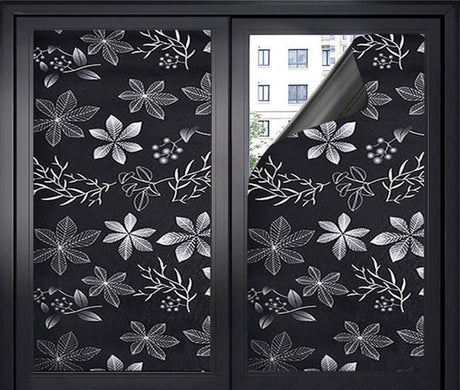Window Film - Blackout Window Film - Blackout Window Film - Sun Protection - Anti-glare - Adhesive Window Film - Blackout Cloth - Black - Including scraper - Easy installation - Window sticker - 45x100cm - Supplied with self-adhesive backing - E