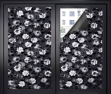 Window Film - Blackout Window Film - Blackout Window Film - Sun Protection - Anti-glare - Adhesive Window Film - Blackout Cloth - Black - Including scraper - Easy installation - Window sticker - 45x100cm - Supplied with self-adhesive backing - F