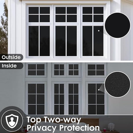 2 pieces Window Film - Blackout Window Film - Sun Protection - Anti-glare - Blackout Cloth - Black - Including Squeegee - Window Sticker - 45x100cm - Supplied with self-adhesive backing