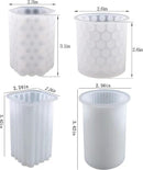 4 pieces - Candle mold - molds - candle mold - candle molds silicone - silicone molds - white - Cylindrical and Cube - different shapes - Hobby tools - for candle and plaster making