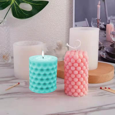 4 pieces - Candle mold - molds - candle mold - candle molds silicone - silicone molds - white - Cylindrical and Cube - different shapes - Hobby tools - for candle and plaster making