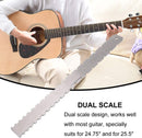 Guitar Neck Notched Straight Edge Luthiers Tool, Notched Fretboard Straight Edge Luthiers Measuring Tool for Guitars Neck Leveling Ruler - Double Teeth - 420*37*2.5mm - For 62-65cm Guitar Frets