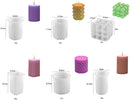 Candle Molds - Silicone Molds for Candles and Plaster - Pack of 6 - Cylindrical & Cube