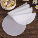 8 pieces Silicone Steam Mat - 32 cm - Reusable - Baking Mats - With Non-stick Coating - Steam Paper - For Dumplings, Buns, Dim Sum - Round - White