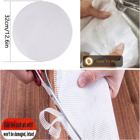 8 pieces Silicone Steam Mat - 32 cm - Reusable - Baking Mats - With Non-stick Coating - Steam Paper - For Dumplings, Buns, Dim Sum - Round - White