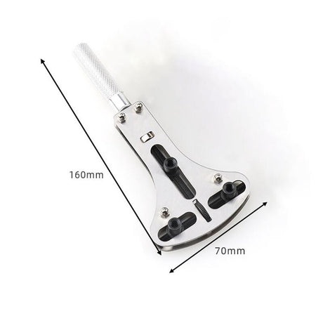 Watch Case Opener - Watch Opener - Metal - Watchmaker Tools - Watch Tools - Watch Repair - Watch Back Opener Key - With Opening Screws - For Diameters Smaller Than 55mm - 16*7cm - Silver