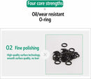 O-rings rubber rings - 225 pieces - 18 sizes - 6x2mm - with assortment box