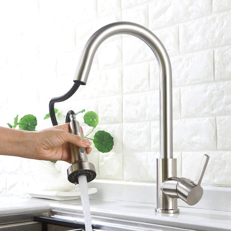 Extendable faucet head - Kitchen faucet head - Spray head - Faucet connector - Faucet attachment - Universal G1/2 - Faucet extension - 2-function - ABS chrome plated - silver - 100*52*52mm