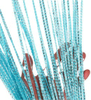 Door curtain - Fly curtain - Door screen - Glitter mosquito net - Anti-fly door curtain - 100 x 200 cm - With silver thread - Polyester - Blue - Decorative curtain - Mosquito net