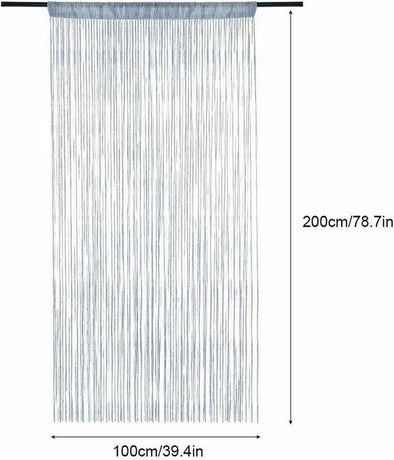 Fly screen curtain - Door curtain - Glitter mosquito net - Anti-fly door curtain - 100 x 200 cm - With silver thread - Polyester - white - Decorative curtain - Mosquito net