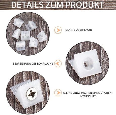 120 Pieces - Wedges - Screw Fastener - Cabinet Installation Kit - Drawer Back Supports - Drawer Repair Kit with Screws - Furniture Drawer Sagging Repair Mend Mending Wedges - Cabinet Shelf Support - Shelf Support - White