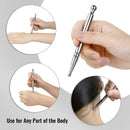 Pressure point pen - Trigger point acupressure pen - Stainless steel - Acupuncture rod - Meridian dredging rod - Manual - For back, shoulders, legs - 125*12mm - Silver