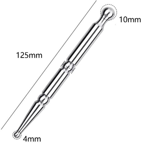 Pressure point pen - Trigger point acupressure pen - Stainless steel - Acupuncture rod - Meridian dredging rod - Manual - For back, shoulders, legs - 125*12mm - Silver