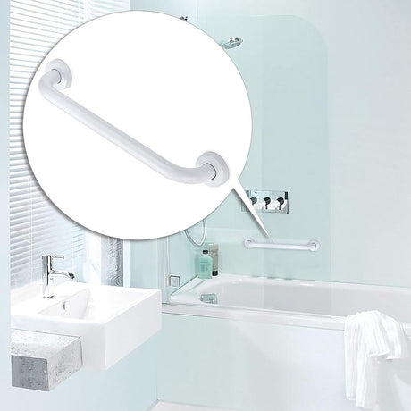 Toilet support rail - bath support - shower support - Grab rail wall support for bathroom, shower, toilet - 40 cm - Wall support - white - metal - Stainless steel